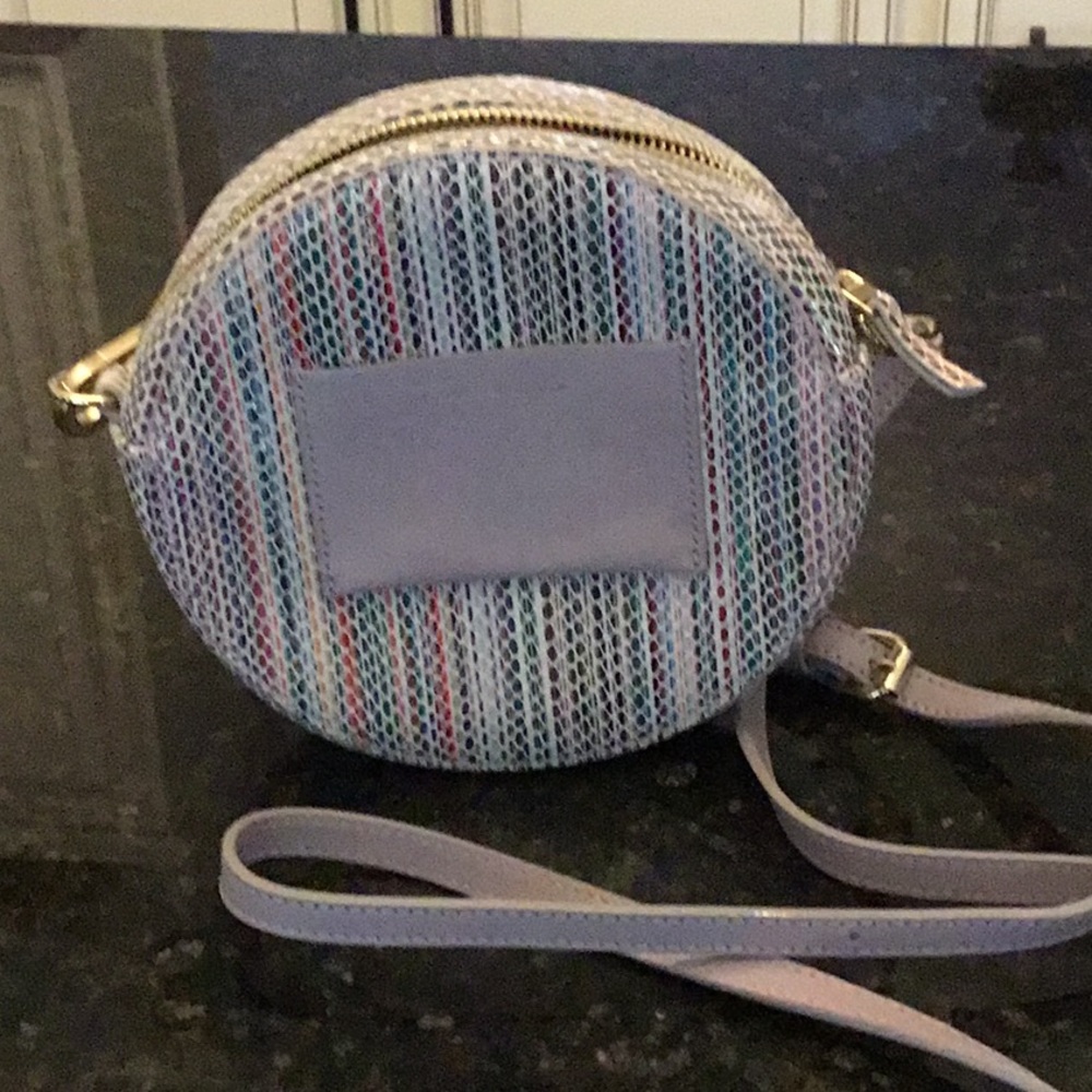 Lori Goldstein genuine leather round cross body bag. NWOT